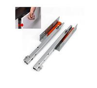 Guide di Scorrimento per cassetti nascosti, pressa di Rimbalzo, per Aprire Guide per cassetti sottopiano, 400 mm, 450 mm, 500 mm, 2 Pieghe, con Mezza Estensione, Guide per cassetti con Cuscinetti a