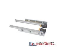 Emuca Guide Silver ad estrazione totale 490 con chiusura soft e aggancio, acciaio zincato bianco