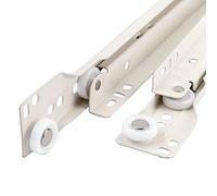 Guide Fisse per Cassetti, Binari Cassetti Telescopiche Guida per Cassetto Con Ruote,Per Cucina Cassetti Rastrelliere per Tastiere,Carico 25kg,Bianca,1 Coppia(Size:45cm(18in))