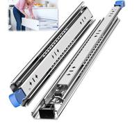 Guide For Cassetti Con Chiusura, Guide For Cassetti Da Cucina Da 2 Pezzi | 250 mm, 300 mm, 350 mm, cuscinetto a sfera, estensione completa a 3 pieghe, silenzioso e silenzioso(1100mm/44in)