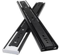 Guide for cassetti, guide for cassetti con chiusura ammortizzata, tampone nero, guide for mobili a 3 sezioni, struttura in metallo(16 Inch(400mm))