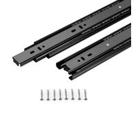 Guide in metallo con cuscinetti a sfera, guide per cassetti resistenti, montaggio laterale, telescopico a 3 sezioni, capacità di carico 45 kg, funzionamento push-pull silenzioso, 1 paio