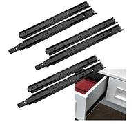 Guide per cassetti a 3 Pieghe, Larghezza 45 mm, Guide per cassetti dell'armadietto della Cucina, Montaggio Laterale, robuste e stabili, Guide con Cuscinetti a Sfera ad Estensione Totale, per