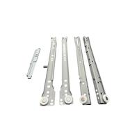 Guide per Cassetti a Rotella Grigie | Binari Scorrevoli Push Pull | Sistema Spingi e Apri | Diverse Misure | inferramenta (45 cm)