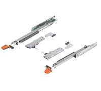 Guide per cassetti ad estrazione totale Gedotec con ammortizzazione Blumotion | 1 set di Blum Movento 766H 4500S | Capacità di carico: 60 kg - 450 mm | Tip-On - Push-to-Open - Set completo