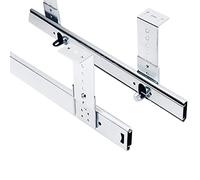 Guide per cassetti con chiusura ammortizzata, Guida for cassetto tastiera con cuscinetti a sfera, regolabile, 300-400 mm, argento, confezione da 2, carico 45 kg