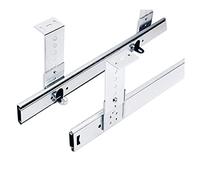 Guide per cassetti con chiusura ammortizzata, Guide telescopiche regolabili in metallo for cassetti con tastiera sospesa, confezione da 2, argento, 300-400 mm(Ordinary,300mm)