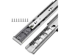 Guide per cassetti con Chiusura Ammortizzata per Armadio da Cucina - Guide per cassetti con Cuscinetti a Sfera a 3 Pieghe ad Estensione Completa, silenziose, stabili, Guide telescopiche, Montaggio