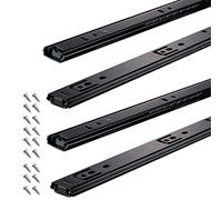 Guide per cassetti con Cuscinetti a Sfera Lisci e Solidi, Guide in Metallo da 12 16 18 20 Pollici, Binario di Guida telescopico Largo 27 mm, Nere, Rimovibili, carico di 30 kg, Guide per cassetti