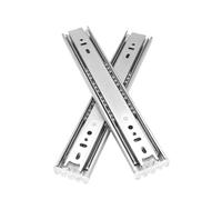 Guide per cassetti con cuscinetti a sfera montati 2 Guide For Cassetti In Acciaio Inox, Estensione Completa, Chiusura Tampone, Smorzamento Resistente
