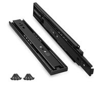 Guide per cassetti, estensione completa per cassetti, capacità di carico 35 kg/coppia, guide telescopiche per cassetti, sistema a binario, a chiusura automatica, guide telescopiche per cassetti (nero)