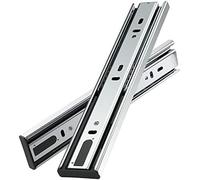 guide per cassetti, Guide for cassetti in acciaio inossidabile argento da 10 "- 22" for con chiusura ammortizzata scorrevoli for mobili a tre sezioni(Buffer 30 Cm)