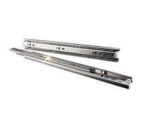 Guide per cassetti in acciaio inox, 3 pieghe, estensione completa, montaggio laterale, per cucina, armadio e camera da letto, capacità di carico 45 kg, 55 cm