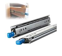 Guide per cassetti resistenti con meccanismo di bloccaggio, capacità di 119,7 kg, cuscinetto a sfera in acciaio inox, design a 3 pieghe per un montaggio laterale liscio, ideale per cassetti pesanti.