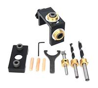 Guide Per Foratura Legno 3 In 1, Dima Per Fori Con Punzonatore, Kit Con Punte 8-15mm - Alluminio Anodizzato, Ampia Morsettatura Fino A 50mm, Per Falegnameria E Fai Da Te (Tipo A)