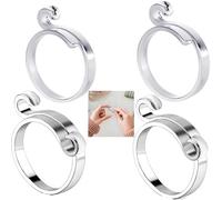 Guide per Le Dita all'Uncinetto,4 Pezzi Anello per maglieria regolabile,Gancio Regolabile per Maglieria,Apertura Dito Ditale Titolare Filato,Anelli Regolabili all'Uncinetto,accessori per bricolage