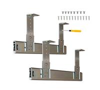 Guide scorrevoli, Guide for cassetti con cuscinetti a sfera for carichi pesanti, altezza regolabile sotto la scrivania, 2 pezzi, argento, 14-16 pollici(400mm(16 inch))
