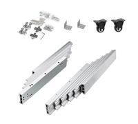 Guide scorrevoli in alluminio ad estensione completa, 1450 mm, resistenti, con 2 ruote silenziose, per tavolo da scrivania a scomparsa