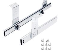 Guide scorrevoli per cassetti, carico 50 kg, 1 paio di guide in metallo resistenti con cuscinetti a sfera, regolabili in altezza per ripiano tastiera, librerie, vassoio sotto la scrivania