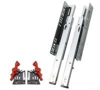 Guide scorrevoli per cassetti con chiusura ammortizzata, guide per cassetti sottopiano, in acciaio resistente, per mobili da cucina, con regolazione 3D (350 mm)