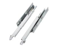 Guide scorrevoli per cassetti con chiusura ammortizzata, larghezza 42 mm, guide ammortizzanti a tre sezioni da 25,4 cm, per armadi in legno, 1 paio di ferramenta resistente per montaggio inferiore