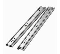 Guide scorrevoli per cassetti con cuscinetti a rullo, in acciaio inox 201, 3 volte, estensione completa, con cuscinetti a sfera, resistenti, capacità di carico 20 kg, 1 paio