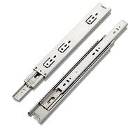 Guide scorrevoli per cassetti in acciaio inox resistente, estensione completa, 3 sezioni, 45 mm di larghezza, 1,2 mm di spessore, guide telescopiche con cuscinetti a sfera per uno scorrimento fluido