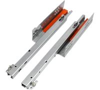 Guide scorrevoli per cassetti resistenti con cuscinetti a sfera, estensione completa, capacità 25 kg, 1 coppia, apertura a pressione, sotto il supporto per mobili da cucina e bagno, guide scorrevoli
