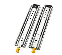 Guide scorrevoli per cassetti resistenti con serratura, 76 mm, completamente estese, con cuscinetti a sfera in metallo, montaggio laterale, 30-76 cm, una coppia