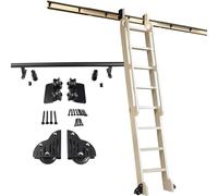 Guide scorrevoli per scale pesanti， Kit ferramenta for binario scorrevole in acciaio al carbonio nero 100-732 cm(10ft/300cm Track kit)