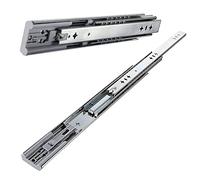 Guide telescopiche a Estensione Totale - 1 Paio di Guide per cassetti con Cuscinetti a Sfera per carichi Pesanti - con Ammortizzatore per Chiusura Ammortizzata, Montaggio Laterale, per scaffali,