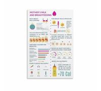 Guide to Breastfeeding and Milk Storage Wall Poster for New Mothers Nursery Room Decor Educational Art Print for Home Living Room(Framed,08X12inch(20X30cm))