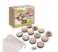 Guidecraft- Nature Feel And Find Gioco di Memoria Legno 24 pz, Multicolore, XGC-G5061