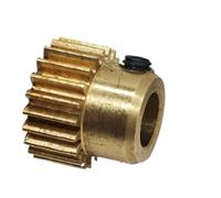 GuidNaurys 1 pz. Ingranaggio cilindrico in ottone da 0,4 moduli, 32 denti, foro da 5 mm, denti dritti, con passo 0,4 M, perno 32T, vite M4 Pignone dritto