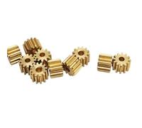 GuidNaurys 10 pezzi 0,4 modulo 14T in ottone a denti dritti ingranaggio cilindrico 1,5 mm 2 mm albero motore pignone 0,4M 14 denti ingranaggio cilindrico Pignone dritto(1.98mm hole)