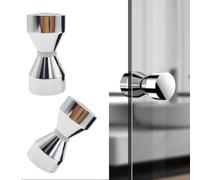Guidre 2 Pezzi Doccia Porta Pulsante Pomello per Porta Pomello Doccia Vetro Tondo Pomello Pomolo per Porta Doccia in Acciaio Inox Maniglia per Porta,Maniglione da Bagno In Acciaio Inossidabile (C)