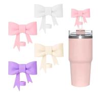 Guidre 4 Pezzi Copertura per cannucce Colorate per Stanley Cup 10 mm Silicone Spill Proof Stopper, Coperchio di Ricambio, Tappo per cannucce, Tappo Antipolvere, Compatibile con Stanley Cup 30 e 40 oz