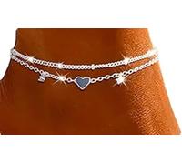 Guidre Cavigliera per donne, elegante e impermeabile, cavigliera regolabile per donne, set di cavigliere con cordino a maglie, cavigliera da spiaggia per donne, gioiello estivo da spiaggia, regalo