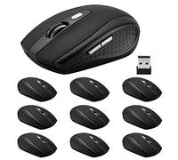 Guiheng Mouse wireless, 2,4 GHz, mouse wireless per computer, 1200 DPI, 6 pulsanti con ricevitore nano per laptop, PC, Chromebook, computer, notebook, ufficio, confezione da 10