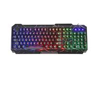 Guiheng Tastiera da gioco cablata arcobaleno con 104 tasti che si illuminano meccanicamente, tastiera per computer Windows, laptop, PC gamer, dispositivo da ufficio, viaggi, facile da trasportare in