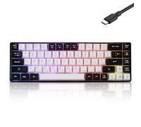 Guiheng Tastiera da gioco meccanica portatile con cavo al 60%, retroilluminata a LED RGB, compatta, con 68 tasti, mini tastiera cablata da ufficio con interruttore rosso, per Windows, laptop, PC, Mac,