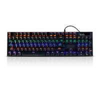 Guiheng Tastiera meccanica da gioco cablata con interruttore blu, tastiera cablata retroilluminata RGB a 104 tasti, anti-ghosting, tasti ABS a doppio scatto, tastiera per computer illuminata per PC