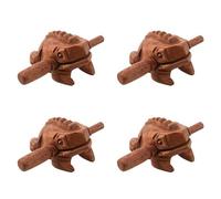 Guihydur 4X Giocattoli un Blocchi di Tono di Rana nel Legno con Suono Musicale un Percussione nel Legno Gracchiante Intagliato