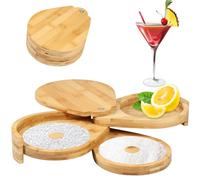 GUIJZSLTRG Margarita Salt Rimmer Set, 3 ripiani in legno di bambù, strumento da bar per cocktail