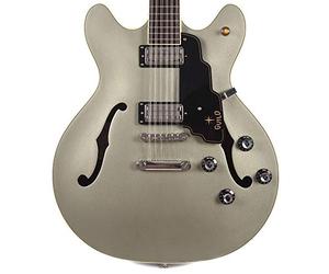 Guild Guitars Starfire IV ST Chitarra elettrica a 12 corde, corpo semi-cavo, in Shoreline Mist, Double Cut w/stop tail, collezione Newark St., con custodia rigida