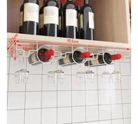guiling-1986 portabicchieri da soffitto Portabottiglie for Vino Rosso Da Appendere Sotto Il Mobile(Silver)