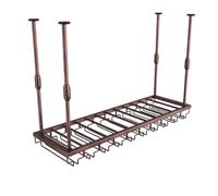 guiling-1986 portabicchieri da soffitto Stoccaggio for Scaffali Da Bar | Espositore for decorazioni for il bar di casa(Brass,XXL)