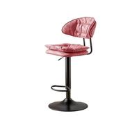 guiling-1986 Sgabello Alto Sedia da bar girevole con sollevamento da 60-80 cm Tecnologia Tessuto Schienale semplice Sgabelli alti for la casa Sedia da bar anteriore Sgabelli Cucina(Pink)