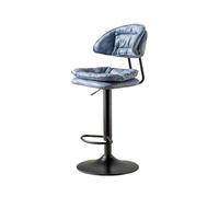 guiling-1986 Sgabello Alto Sedia da bar girevole con sollevamento da 60-80 cm Tecnologia Tessuto Schienale semplice Sgabelli alti for la casa Sedia da bar anteriore Sgabelli Cucina(Navy blue)
