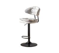 guiling-1986 Sgabello Alto Sedia da bar girevole con sollevamento da 60-80 cm Tecnologia Tessuto Schienale semplice Sgabelli alti for la casa Sedia da bar anteriore Sgabelli Cucina(Grijs)